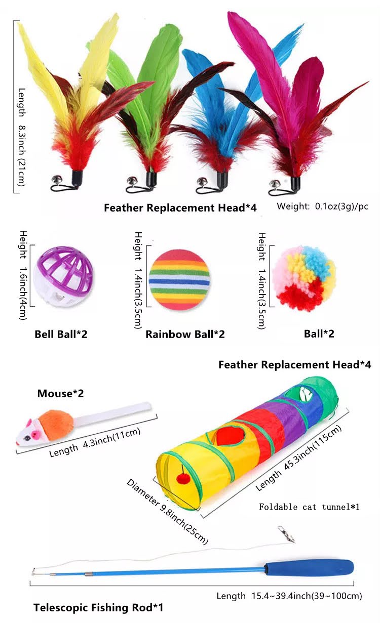 14-Piece Assorted Cat Toys